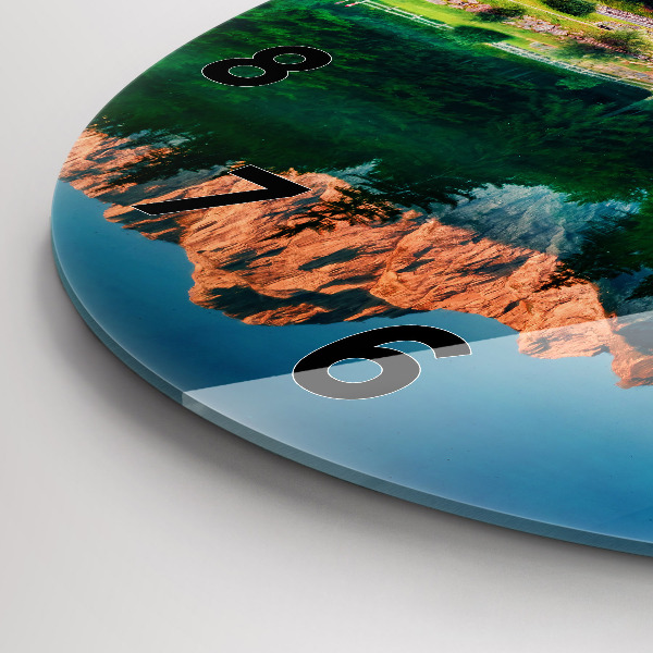 Reloj de cristal redondo Paisaje lacustre