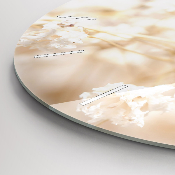 Reloj de cristal redondo Pequeñas flores blancas