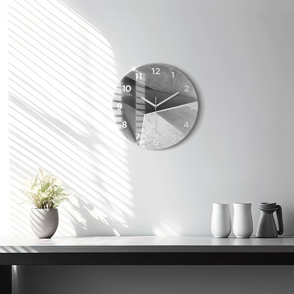 Reloj de cristal redondo Triángulos abstractos