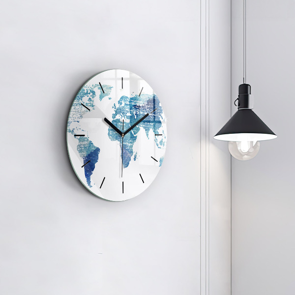 Reloj de pared redondo Mapamundi