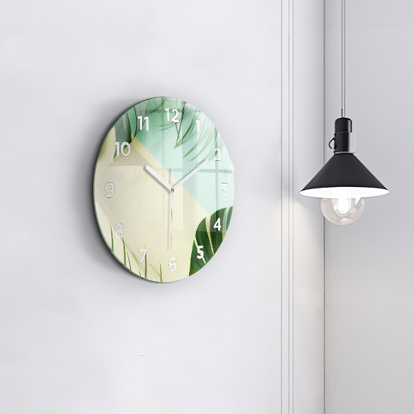 Reloj de pared redondo Hojas de Monstera