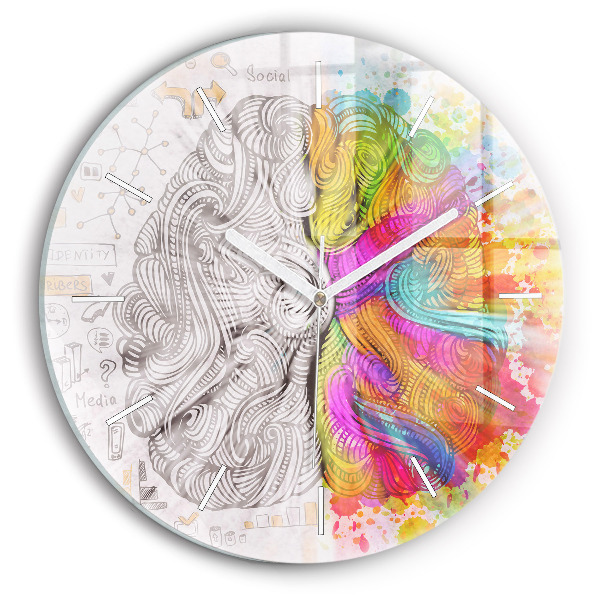 Reloj redondo pared Cerebro abstracto