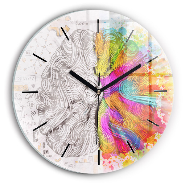 Reloj redondo pared Cerebro abstracto