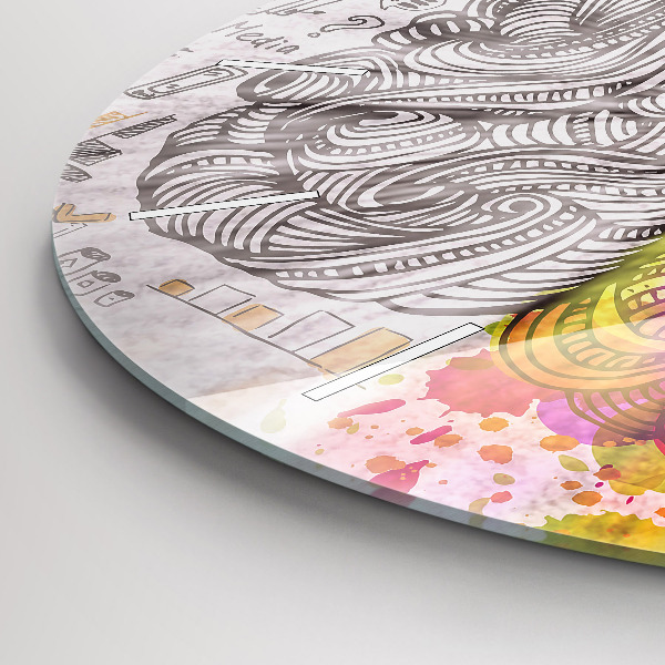 Reloj redondo pared Cerebro abstracto