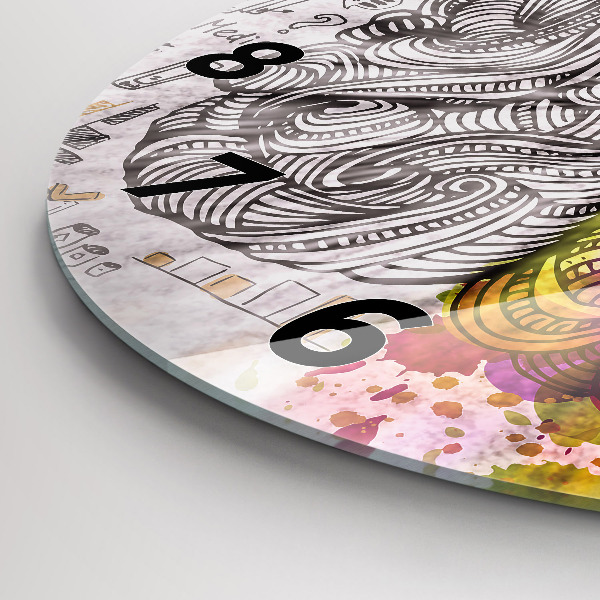 Reloj redondo pared Cerebro abstracto