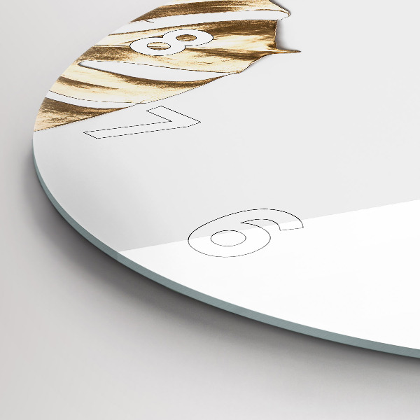 Reloj de cristal redondo Hojas tropicales