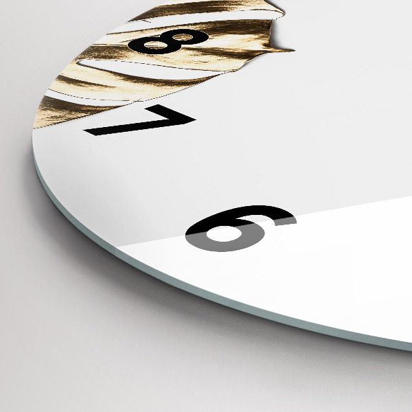 Reloj de cristal redondo Hojas tropicales