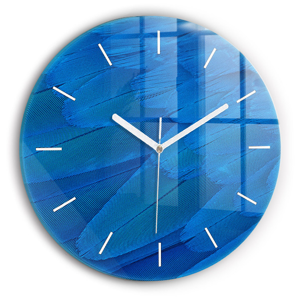 Reloj de cristal redondo Pluma de ave