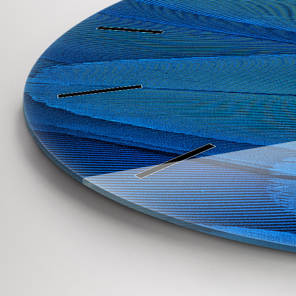 Reloj de cristal redondo Pluma de ave