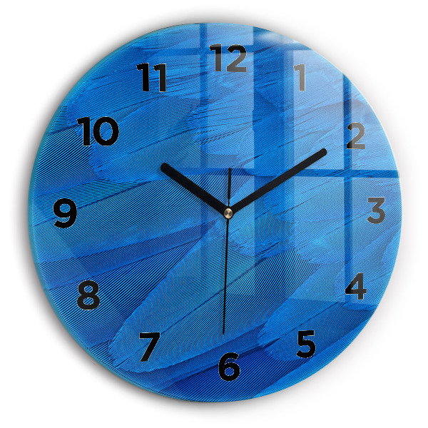 Reloj de cristal redondo Pluma de ave