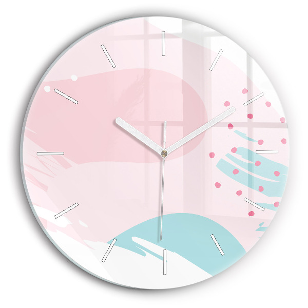 Reloj de pared redondo Abstracción pastel