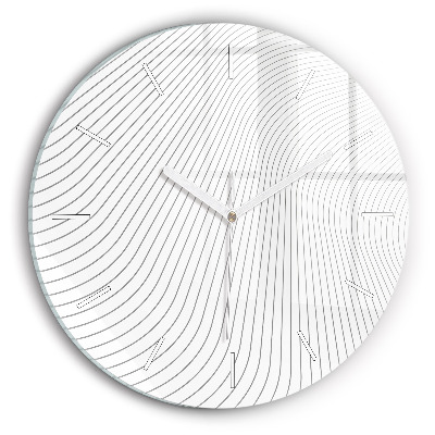 Reloj de cristal redondo Líneas abstractas