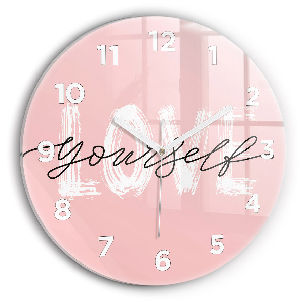 Reloj redondo pared Inscripción Love yourself