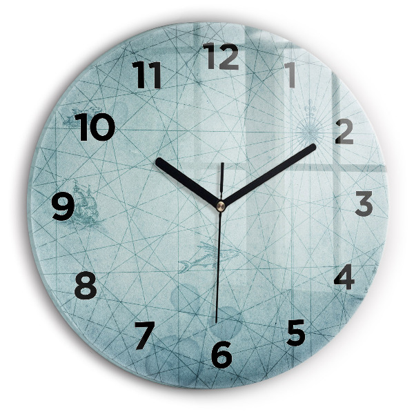 Reloj de cristal redondo Mapa vintage