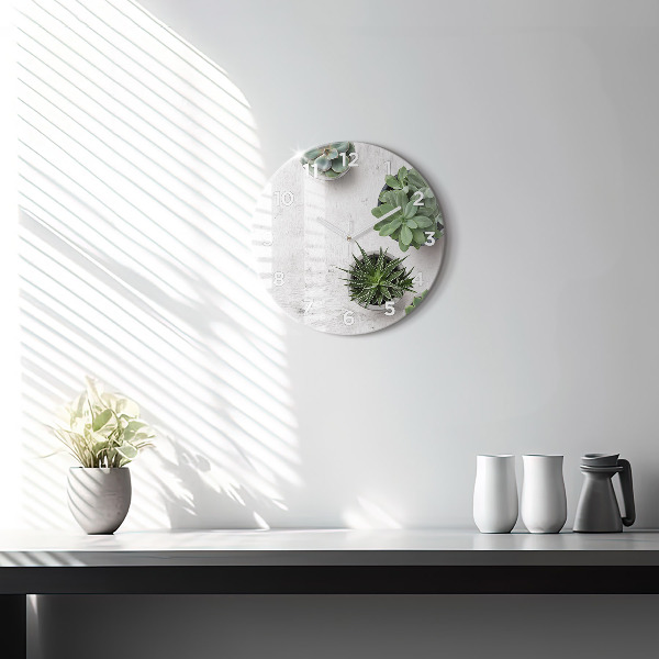 Reloj de cristal redondo Plantas decorativas