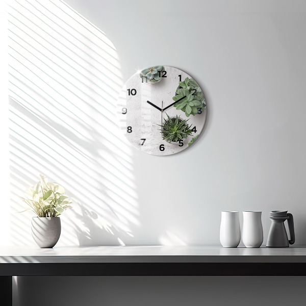 Reloj de cristal redondo Plantas decorativas