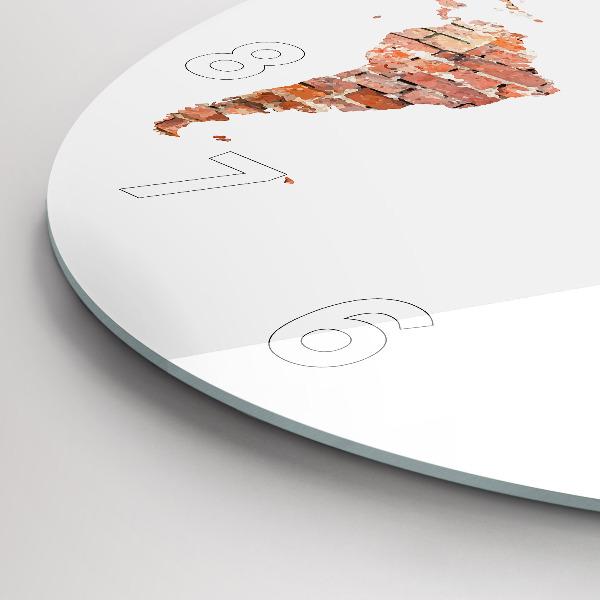 Reloj de cristal redondo Viejo mapa de ladrillos