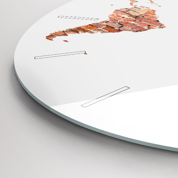 Reloj de cristal redondo Viejo mapa de ladrillos