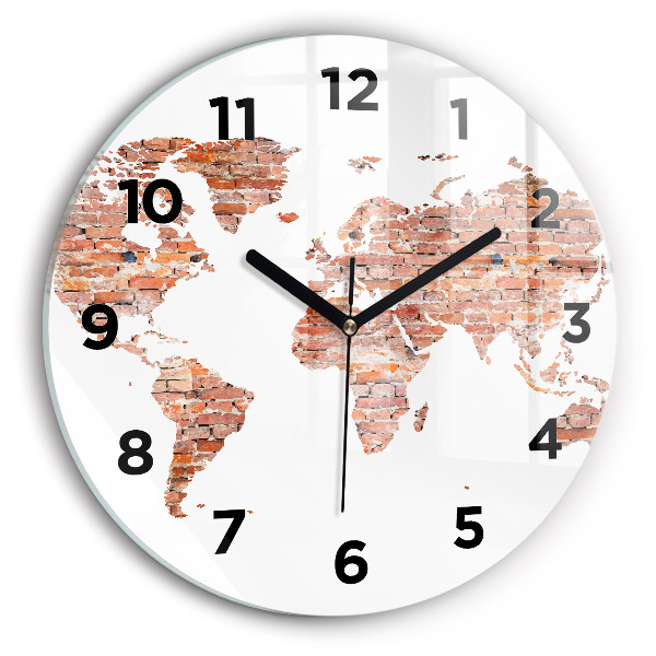 Reloj de cristal redondo Viejo mapa de ladrillos