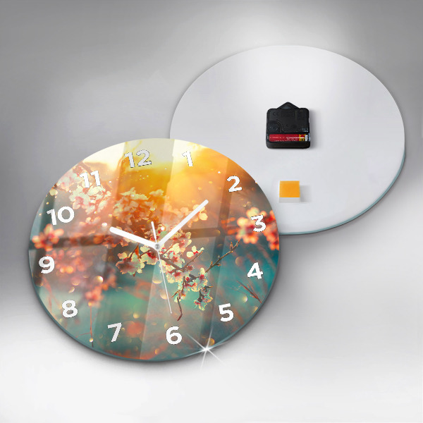 Reloj redondo pared Flores de primavera