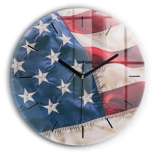Reloj redondo pared Bandera americana