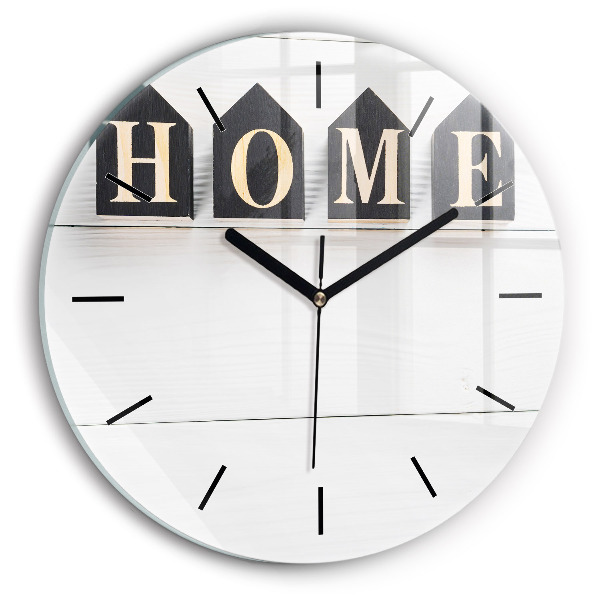 Reloj de cristal redondo Inscripción de una casa