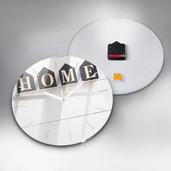 Reloj de cristal redondo Inscripción de una casa