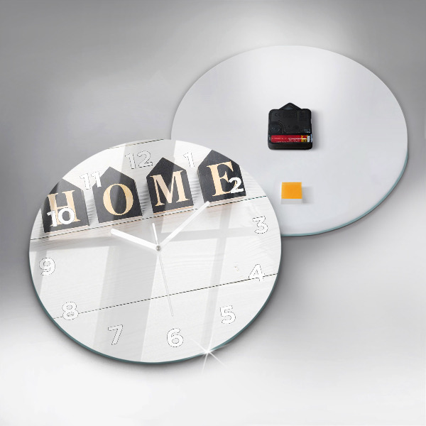 Reloj de cristal redondo Inscripción de una casa