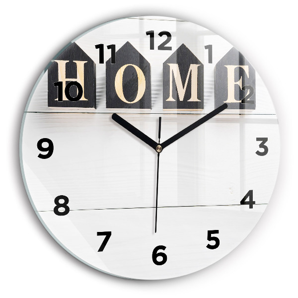 Reloj de cristal redondo Inscripción de una casa