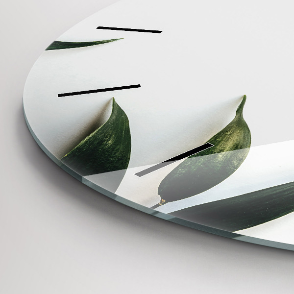 Reloj redondo pared Marco de hojas