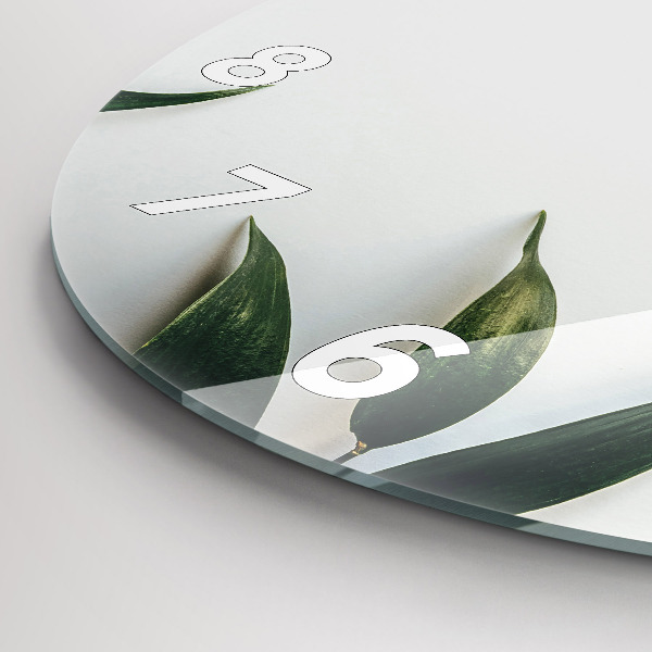 Reloj redondo pared Marco de hojas