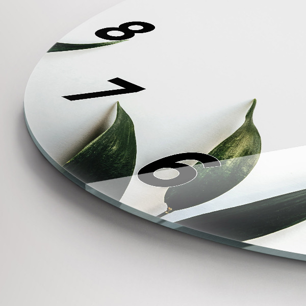 Reloj redondo pared Marco de hojas