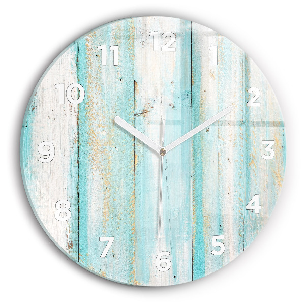 Reloj de pared redondo Tablas azules