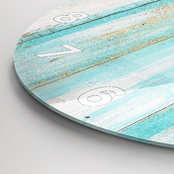 Reloj de pared redondo Tablas azules