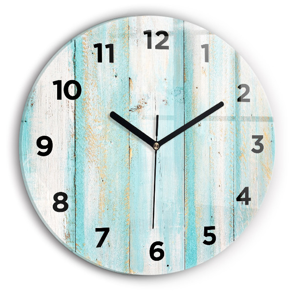 Reloj de pared redondo Tablas azules