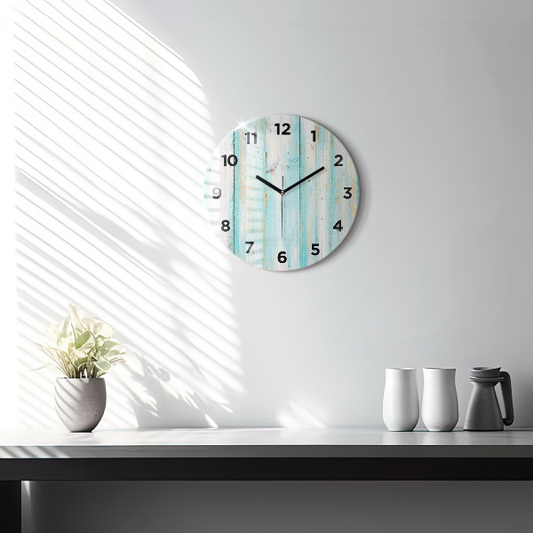 Reloj de pared redondo Tablas azules