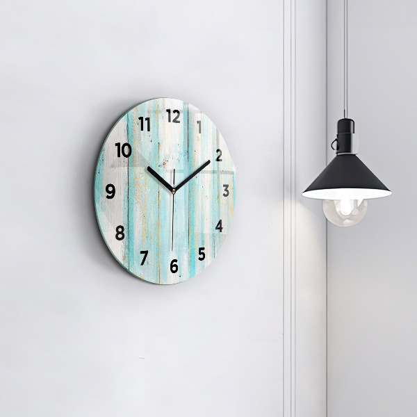 Reloj de pared redondo Tablas azules