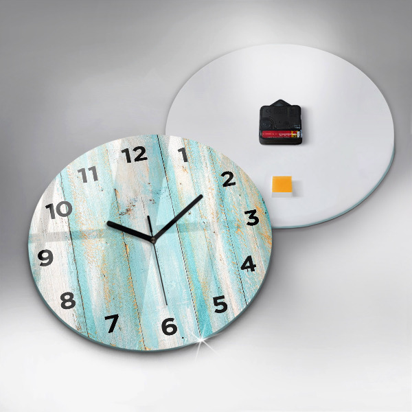 Reloj de pared redondo Tablas azules