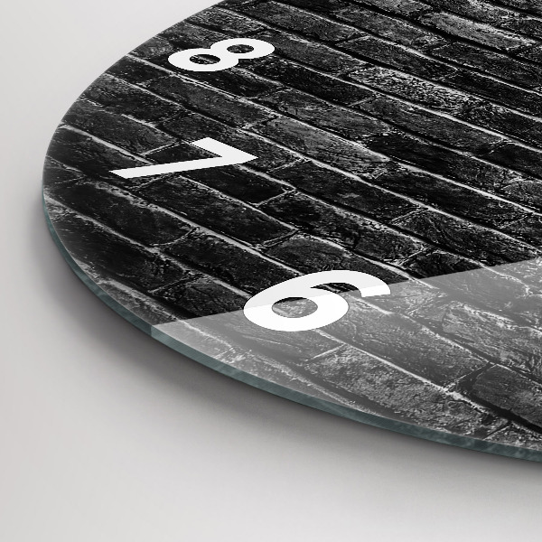 Reloj de pared redondo Pared de ladrillos oscuros