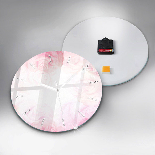 Reloj redondo pared Rosas abstractas