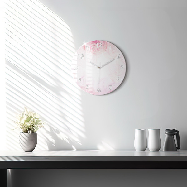 Reloj redondo pared Rosas abstractas