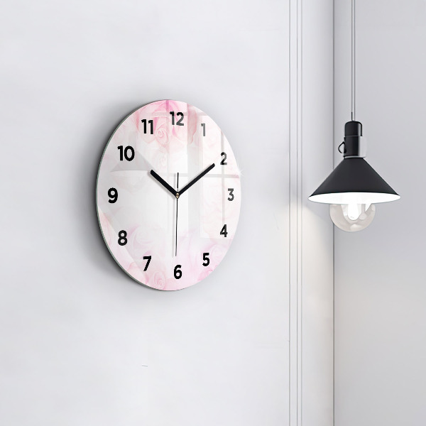 Reloj redondo pared Rosas abstractas