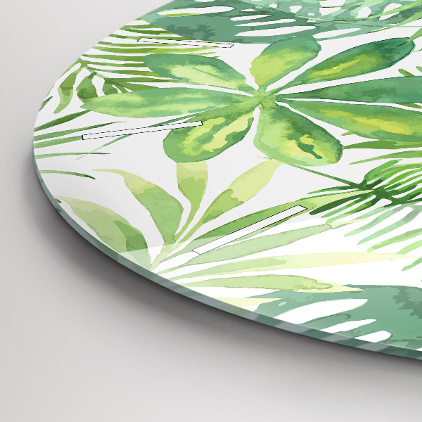 Reloj redondo pared Hojas verdes