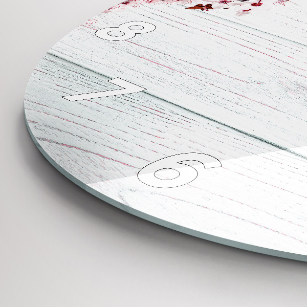 Reloj de cristal redondo Flores de primavera