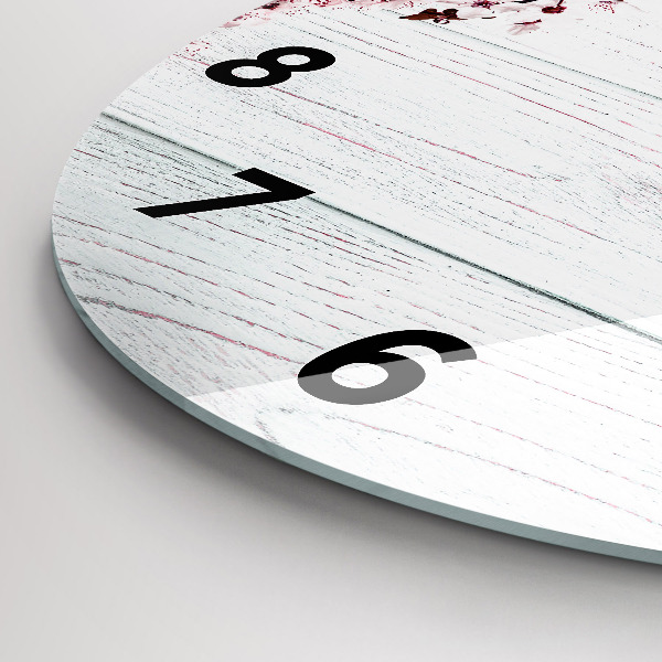 Reloj de cristal redondo Flores de primavera