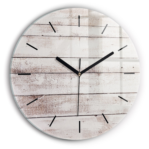 Reloj de pared redondo Tablas de madera clara