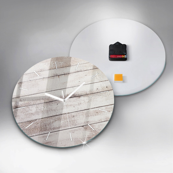Reloj de pared redondo Tablas de madera clara