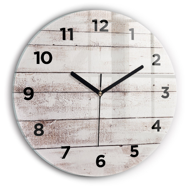 Reloj de pared redondo Tablas de madera clara