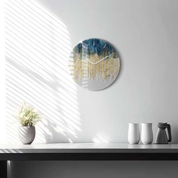 Reloj de pared redondo Patrón decorativo y oro