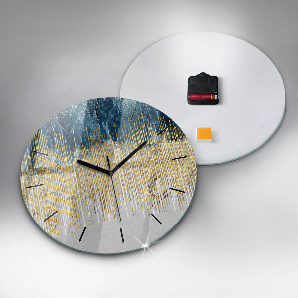 Reloj de pared redondo Patrón decorativo y oro